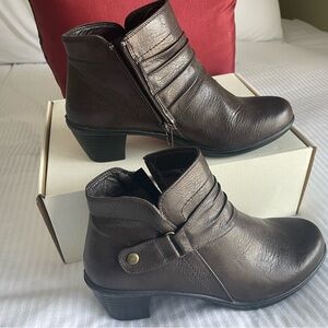Easy Street Dark Brown Ankle Booties